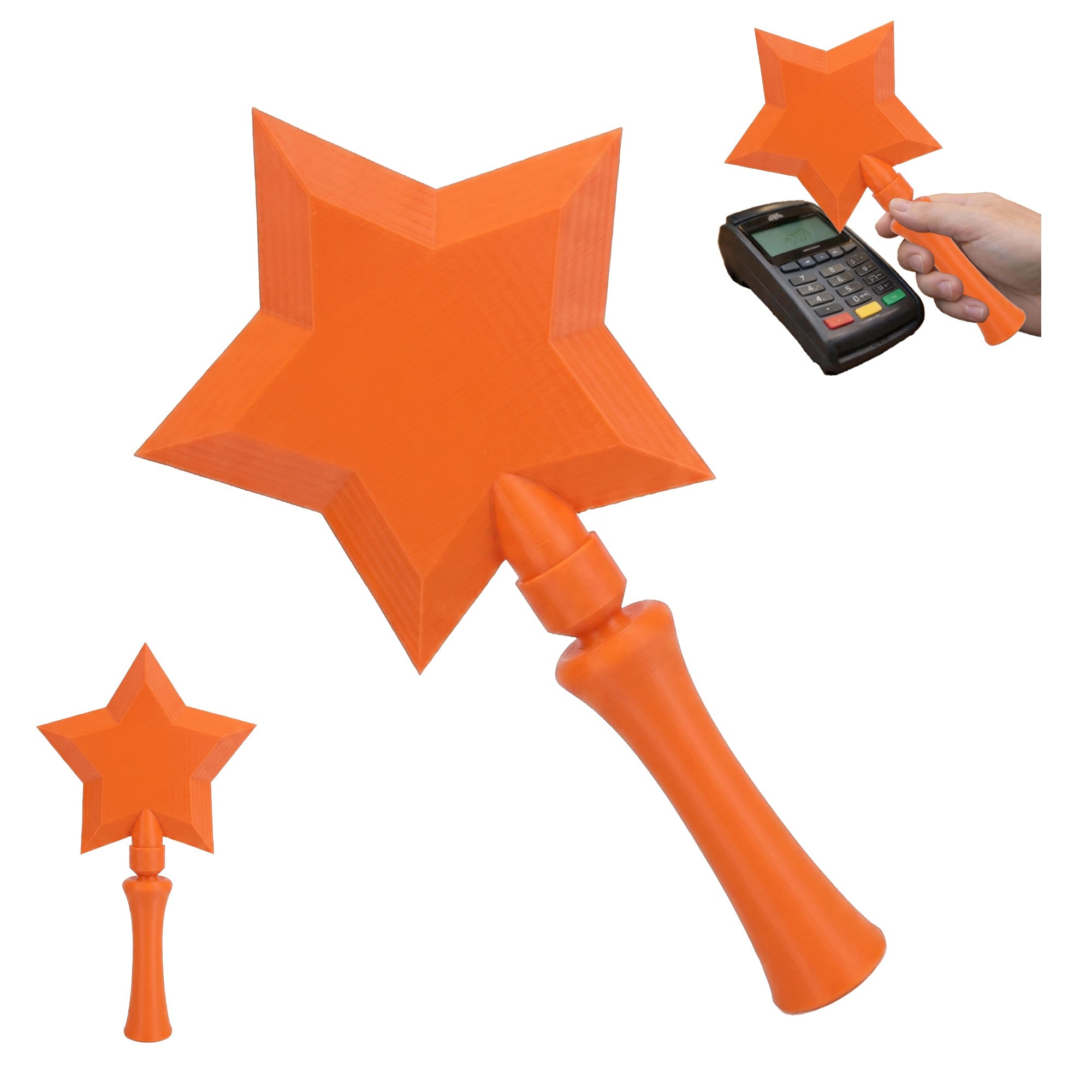 3D Printed Star Wand Contactless Card Holder, Short Magic Wand With Card Slot For Tap Payment, Party Costume Prop And Novelty Gift