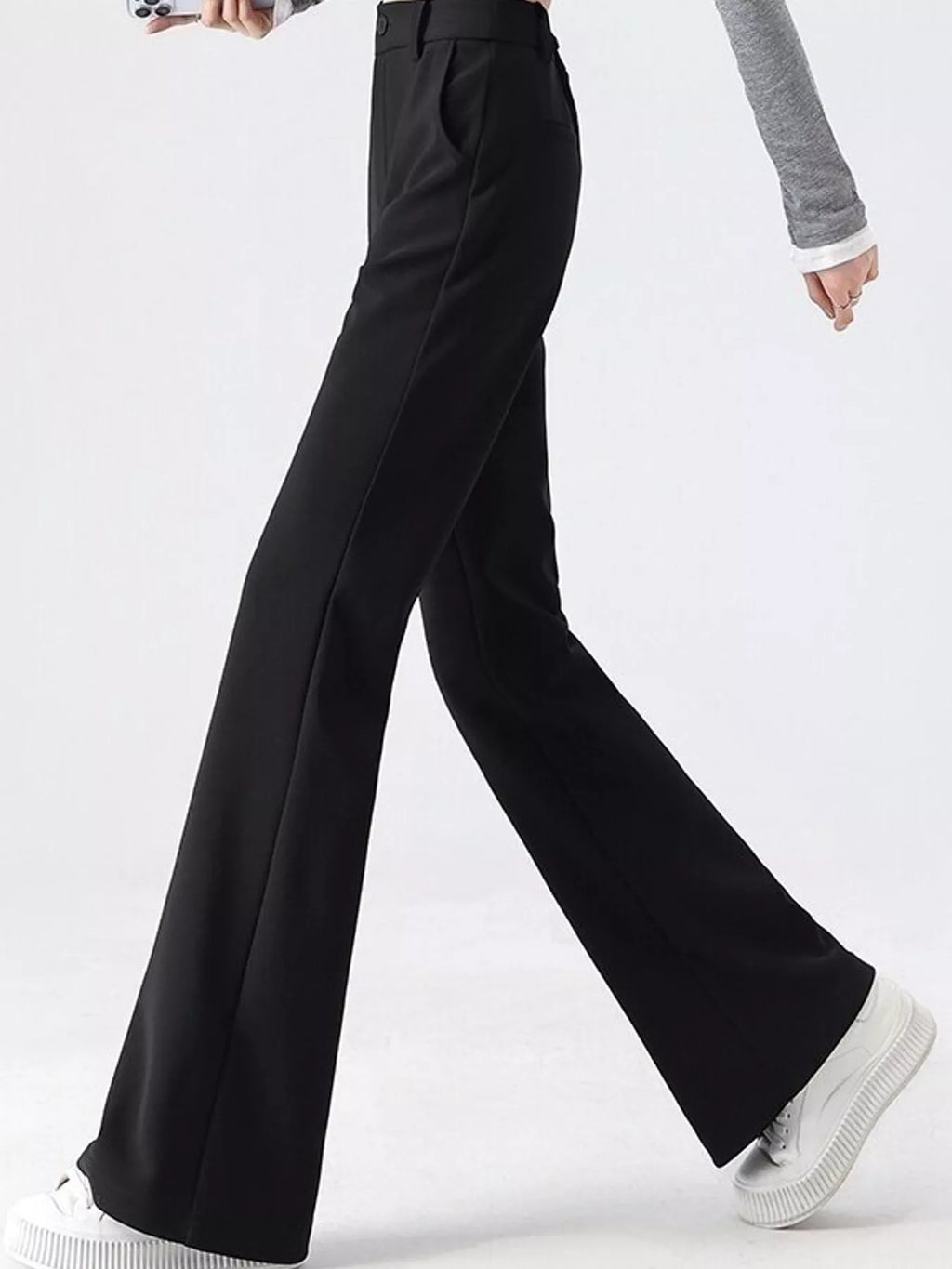 Full Size High-Waisted Slim-Fit Straight-Leg Pants Plus Size