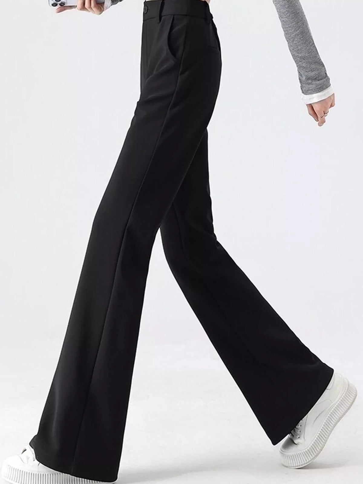 Full Size High-Waisted Slim-Fit Straight-Leg Pants Plus Size