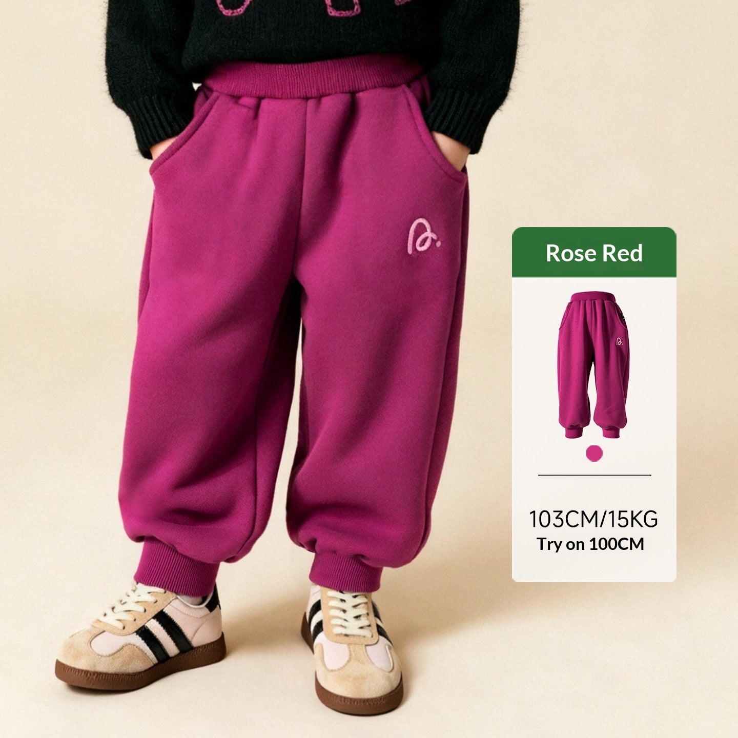 Warm Comfortable And Versatile Fleece-lined Jogger Pants For Boys And Girls