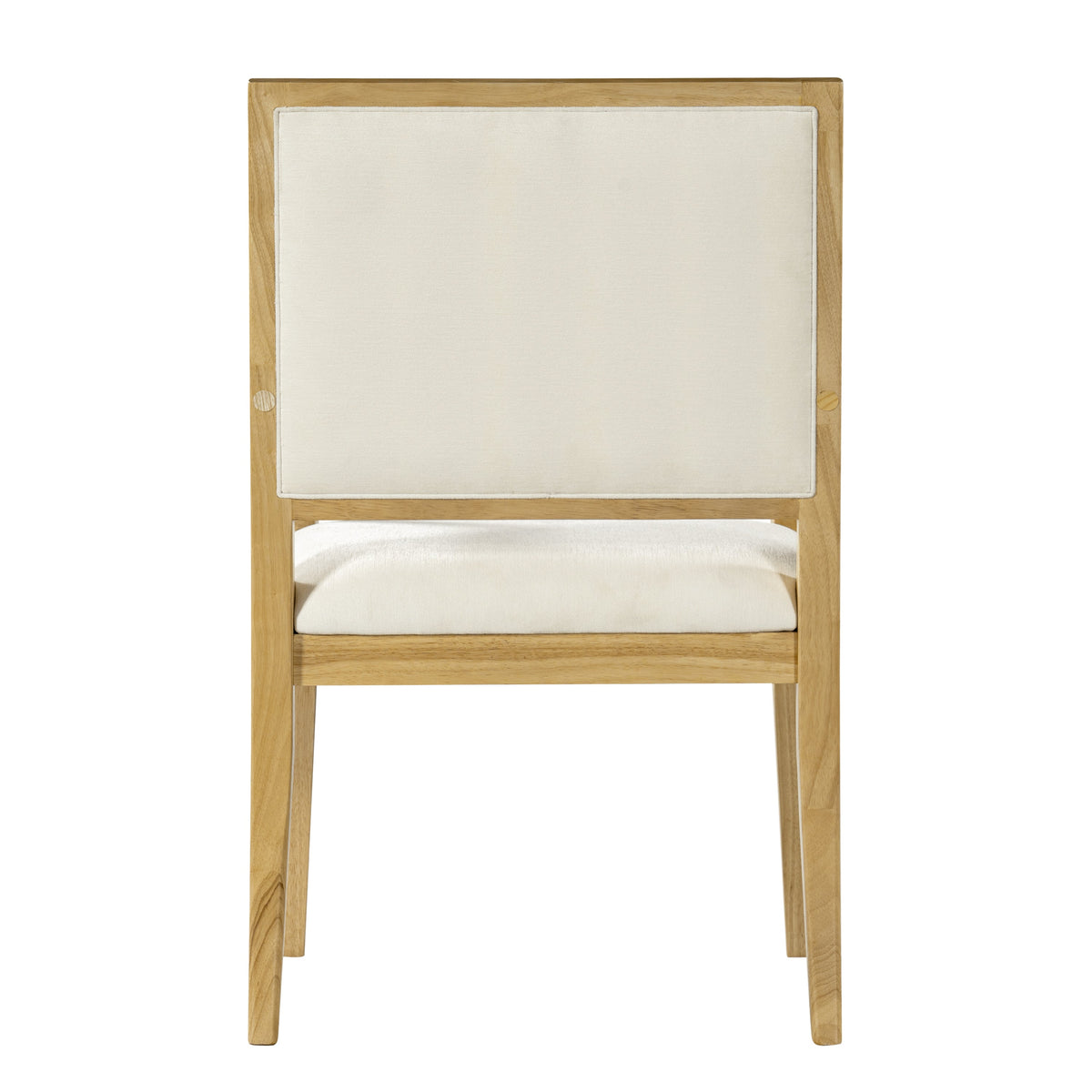 Upholstered Arm Dining Chairs with Rubber Wood Frame - Beige