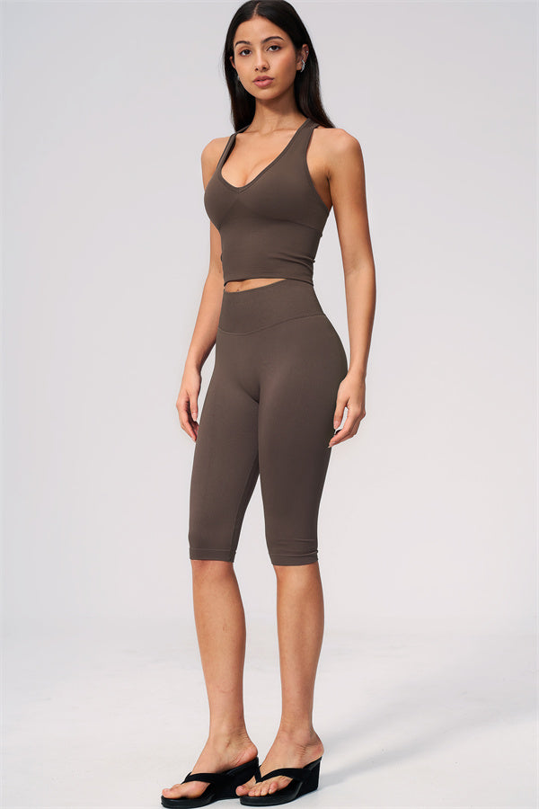 The Allure Crop Top Capri Leggings 2-Piece Set