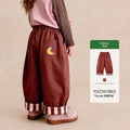 Casual Pants With Embroidered Stripes And Rolled Hem Long-length Trousers