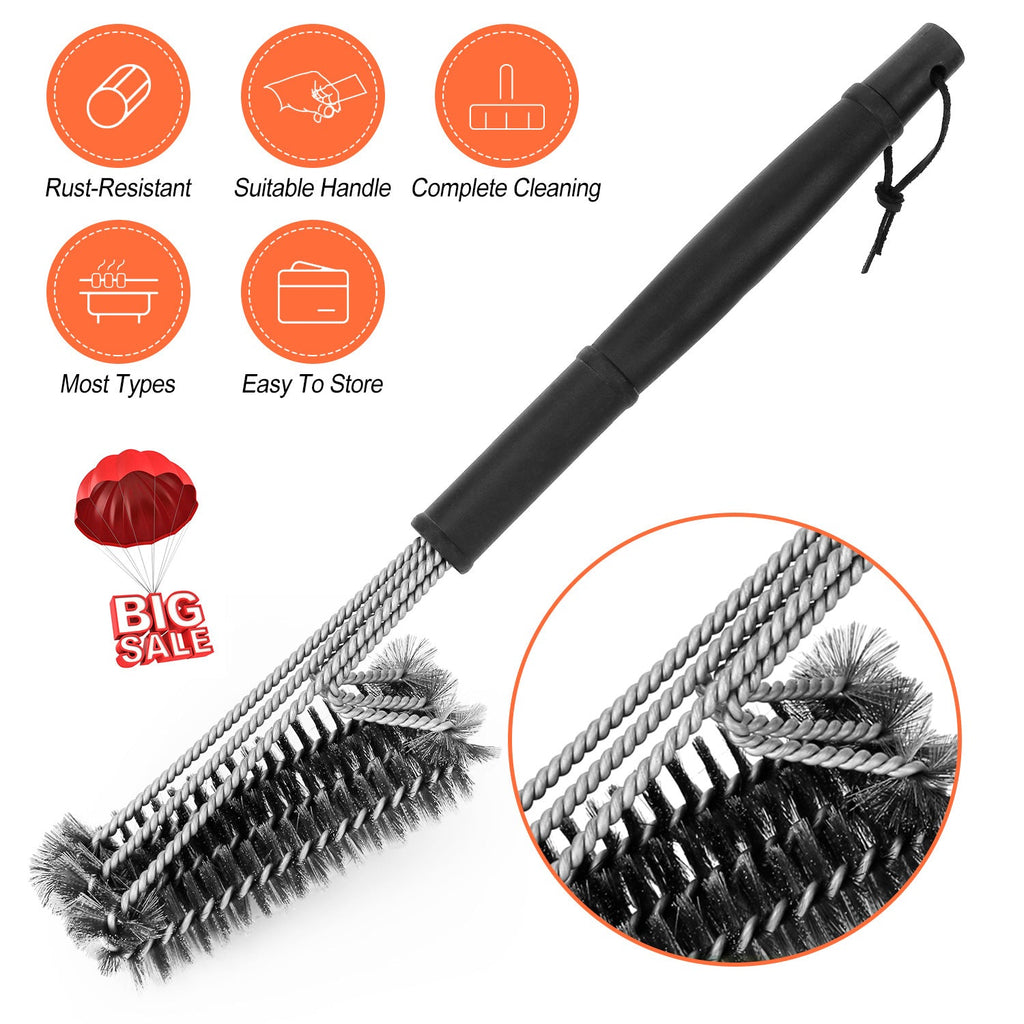 Grill Cleaning Brush with Stainless Steel Handle