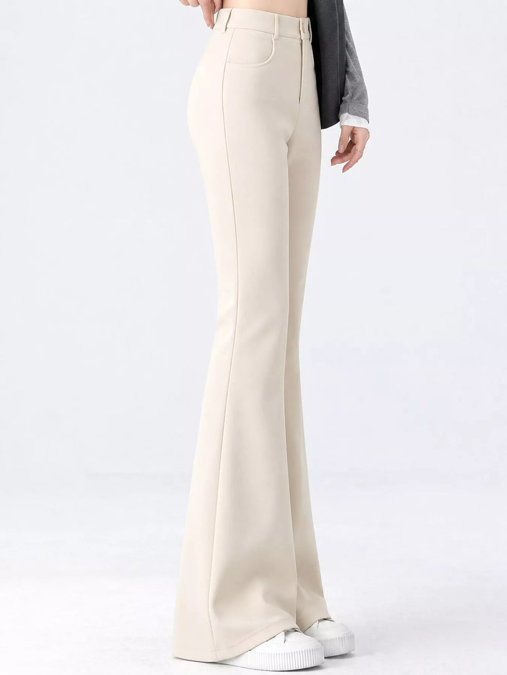 Full Size High-Waisted Slim-Fit Straight-Leg Pants Plus Size