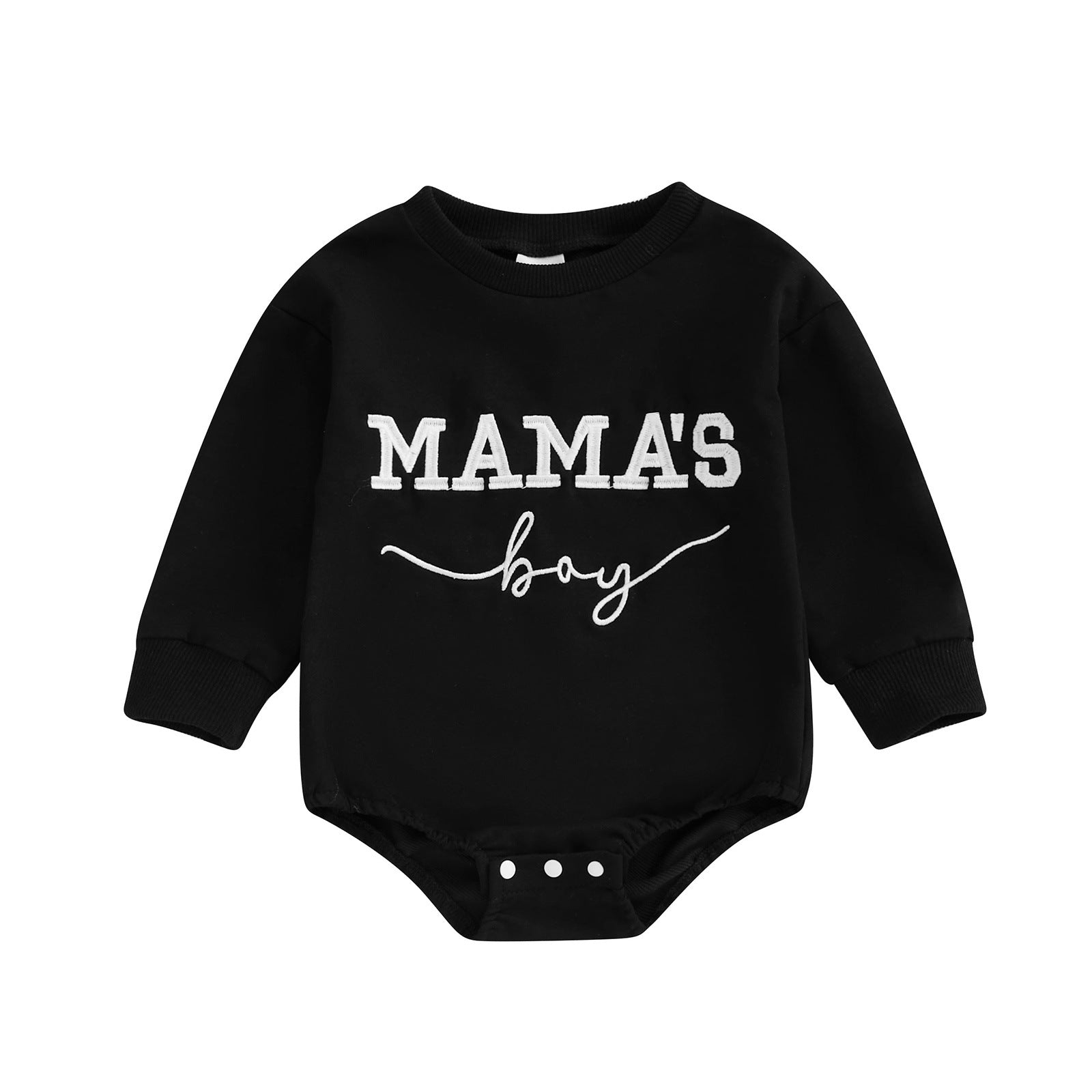 Round-neck Long-sleeve Letter-embroidered Triangle Bodysuit