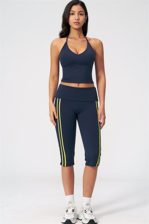 The Evoke Crop Top Capri Leggings 2-Piece Set