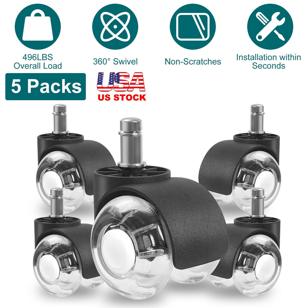 Office Chair Wheels Polyurethane Casters for Floors