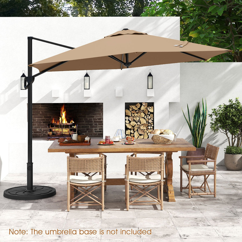 9 FT Cantilever Patio Umbrella with Vented Top and Sun-Protective Canopy