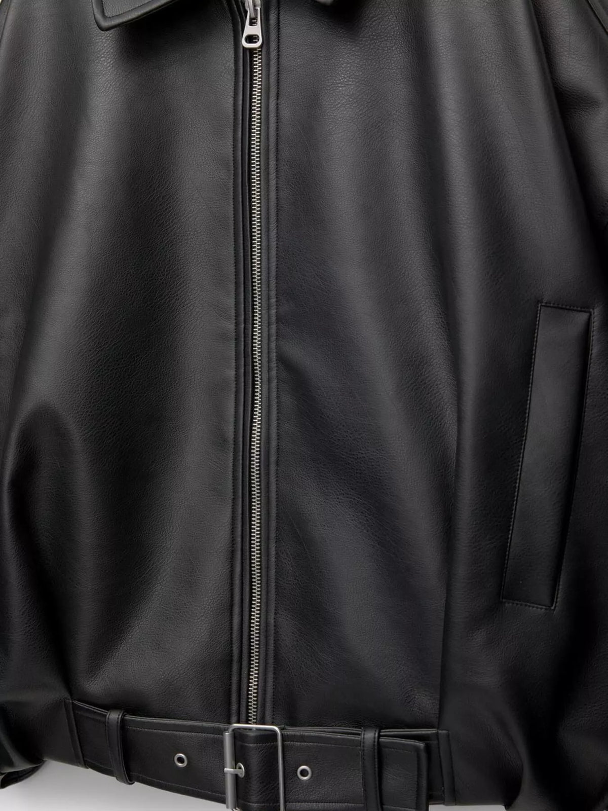 Faux Leather Zip Up Jacket