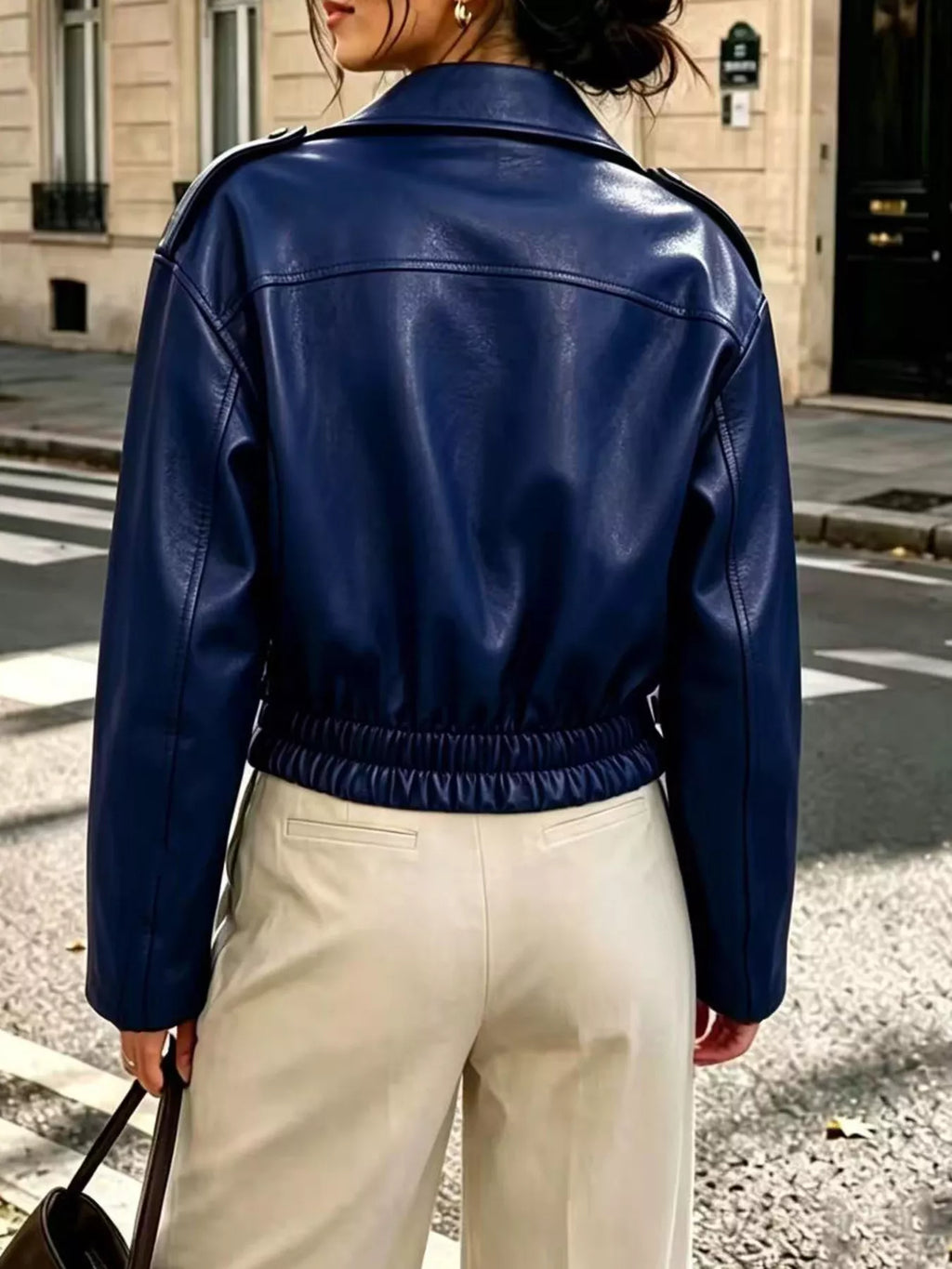 Faux Leather Zip Up Jacket