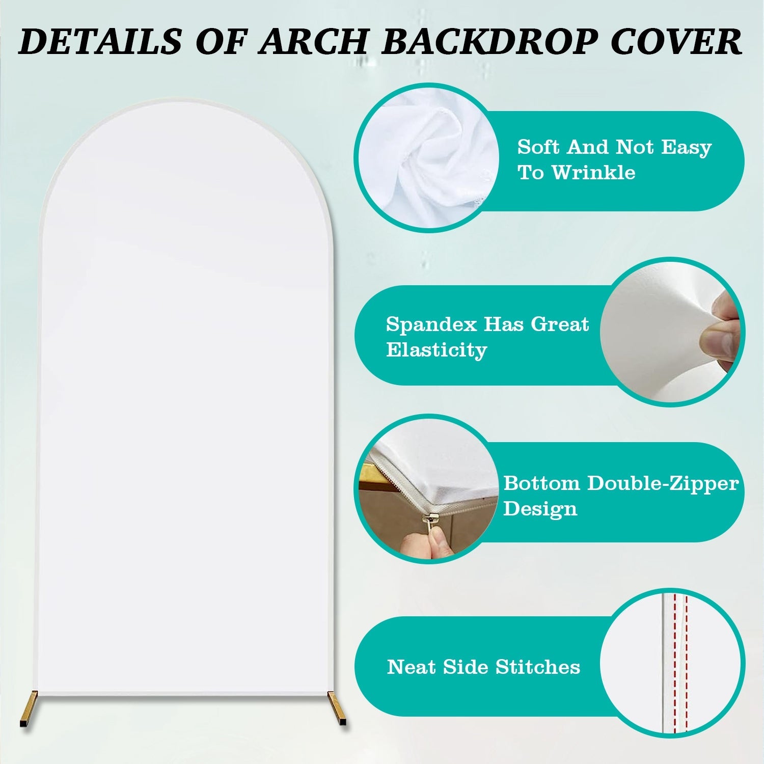 Arch Backdrop Stand Cover White Spandex Fabric