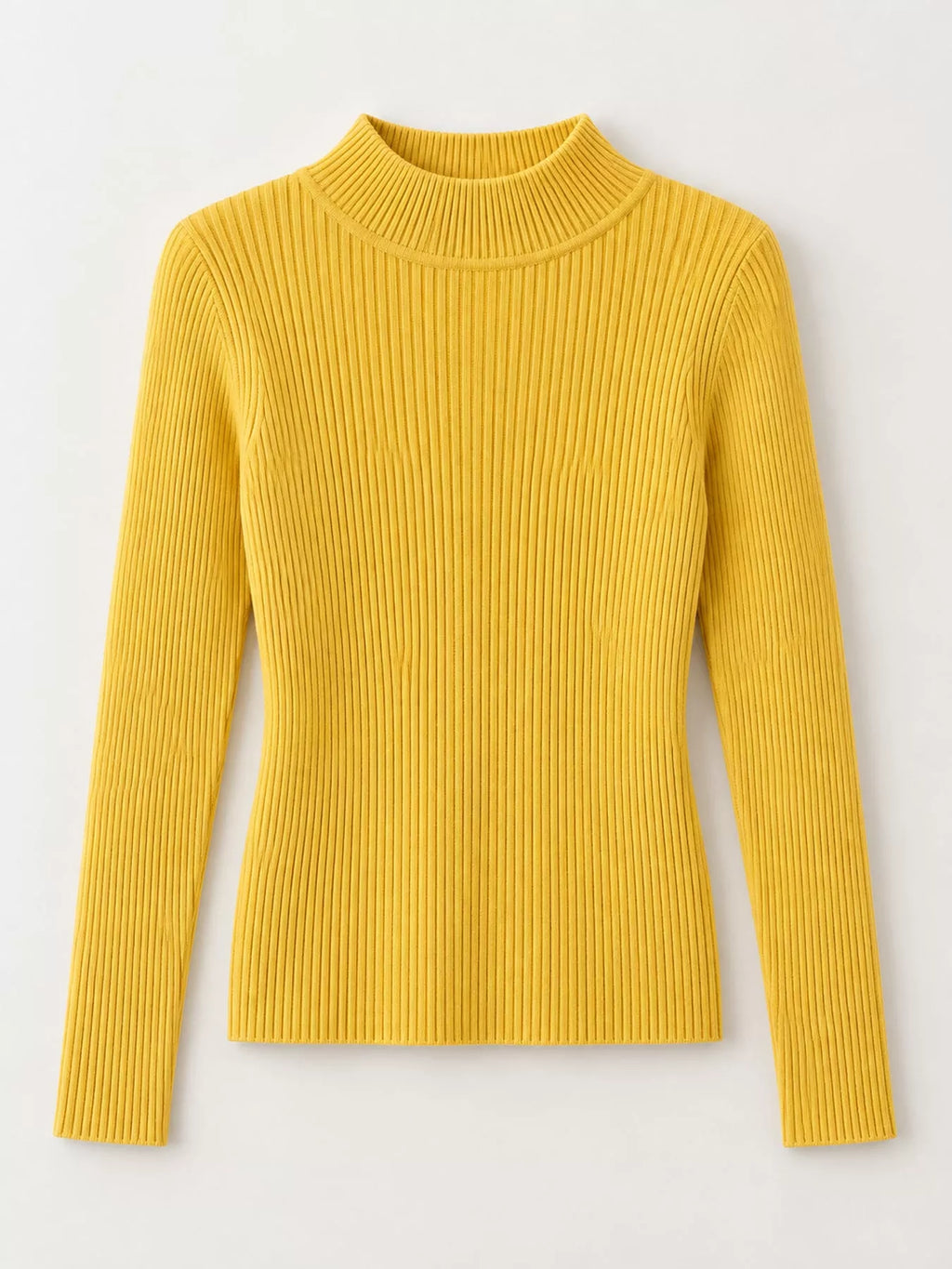 Elegant Slim-Fit Ribbed Mock Neck Knit Top