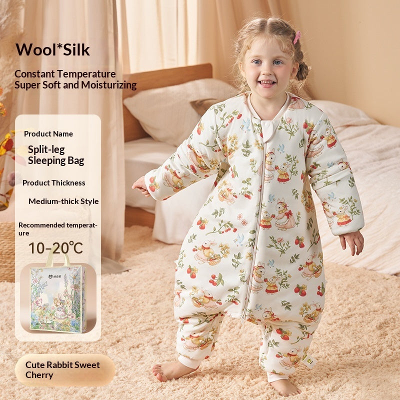 Sleeping Bag Silk Wool Autumn And Winter Thickened Constant Temperature For Children