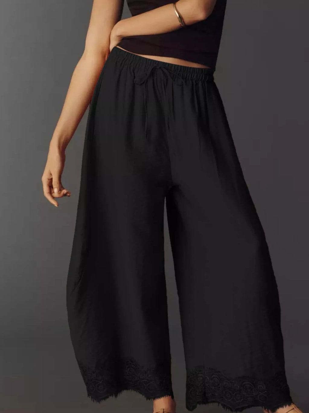 Drawstring Wide Leg Pants