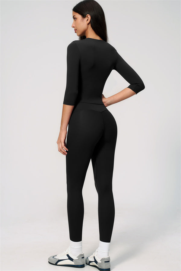 The Natalia Half-Sleeve Top Leggings 2-Piece Set