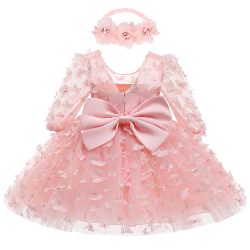 Baby And Toddler Mid-sleeve Dress Childrens Formal Gown