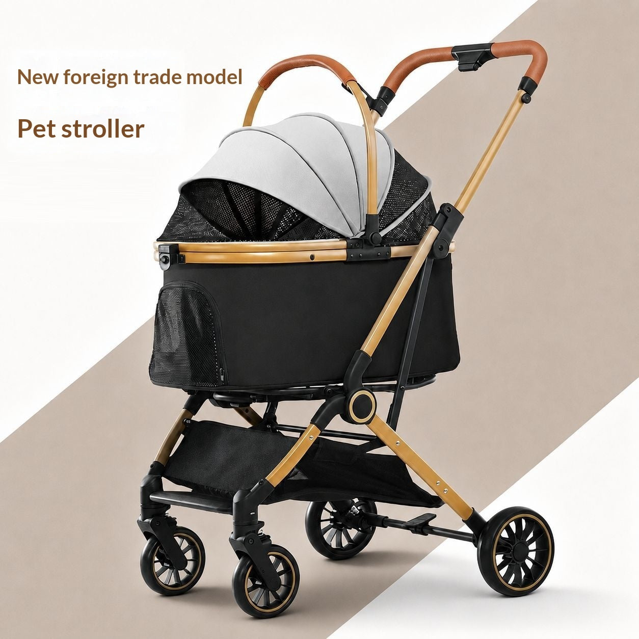 One-touch Folding Detachable Pet Stroller