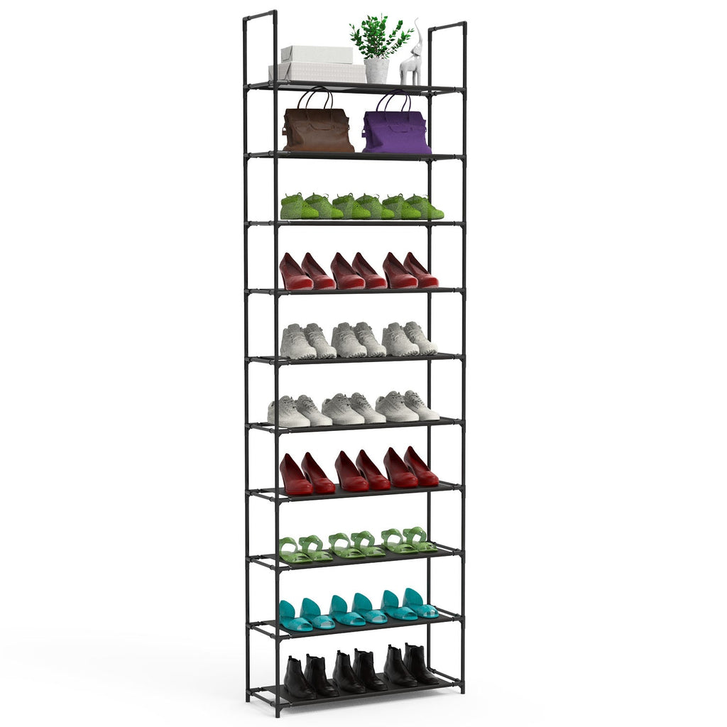 10-Tier Shoe Rack Organizer for Hallways and Closets