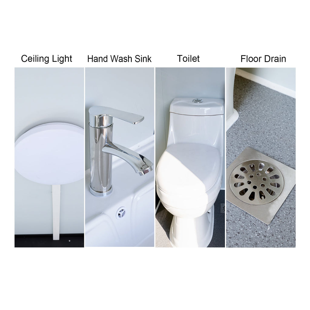Portable Toilet Cabin - Outdoor Shower Room with Shower, Lights, Sink, and Ventilation Fan