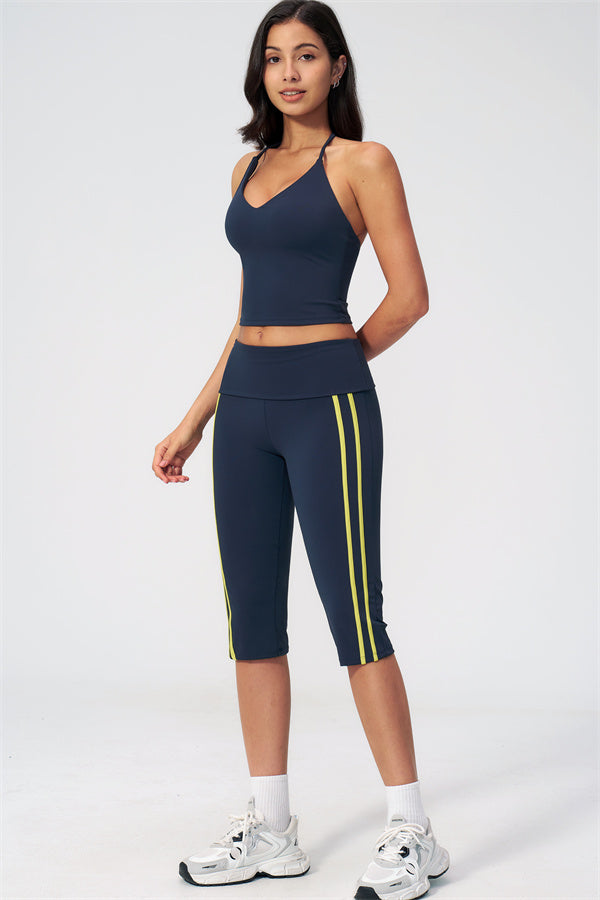 The Evoke Crop Top Capri Leggings 2-Piece Set
