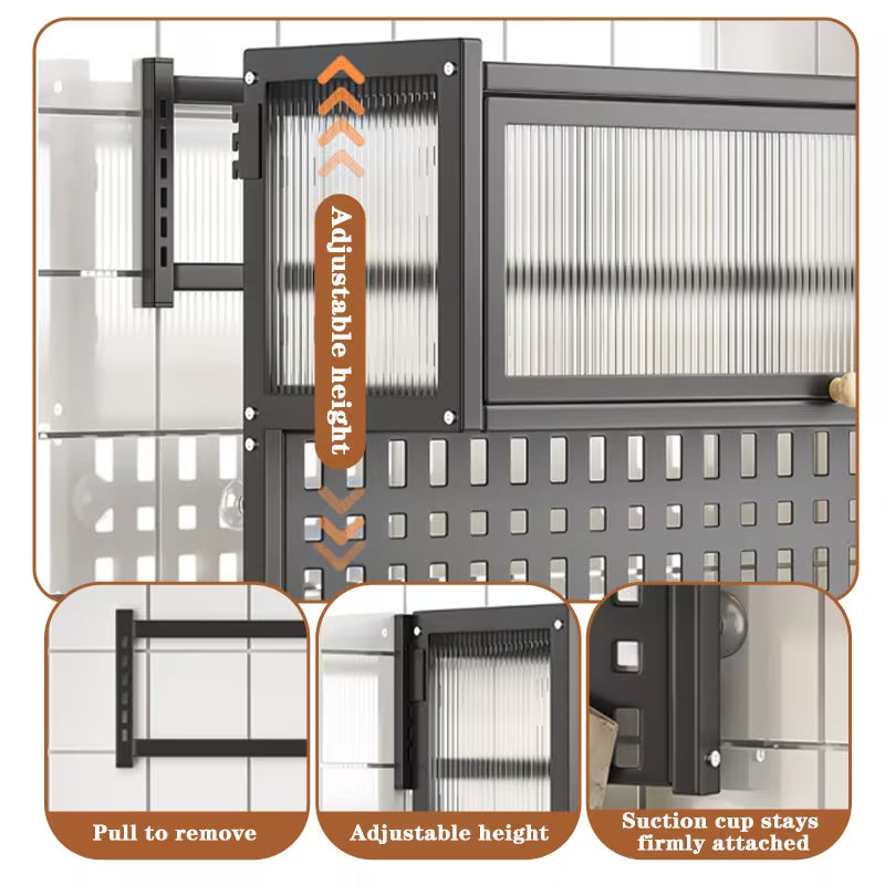 Wall Mounted Storage Cabinet with Pegboard Organizer