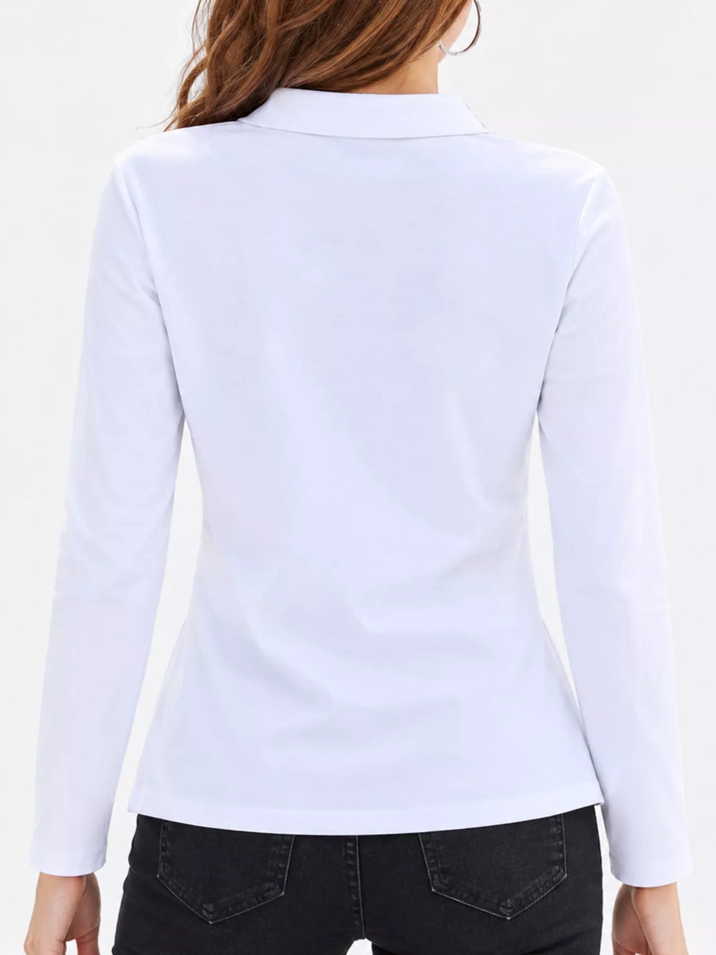 Full Size Button-Down Long Sleeve Shirt Plus Size