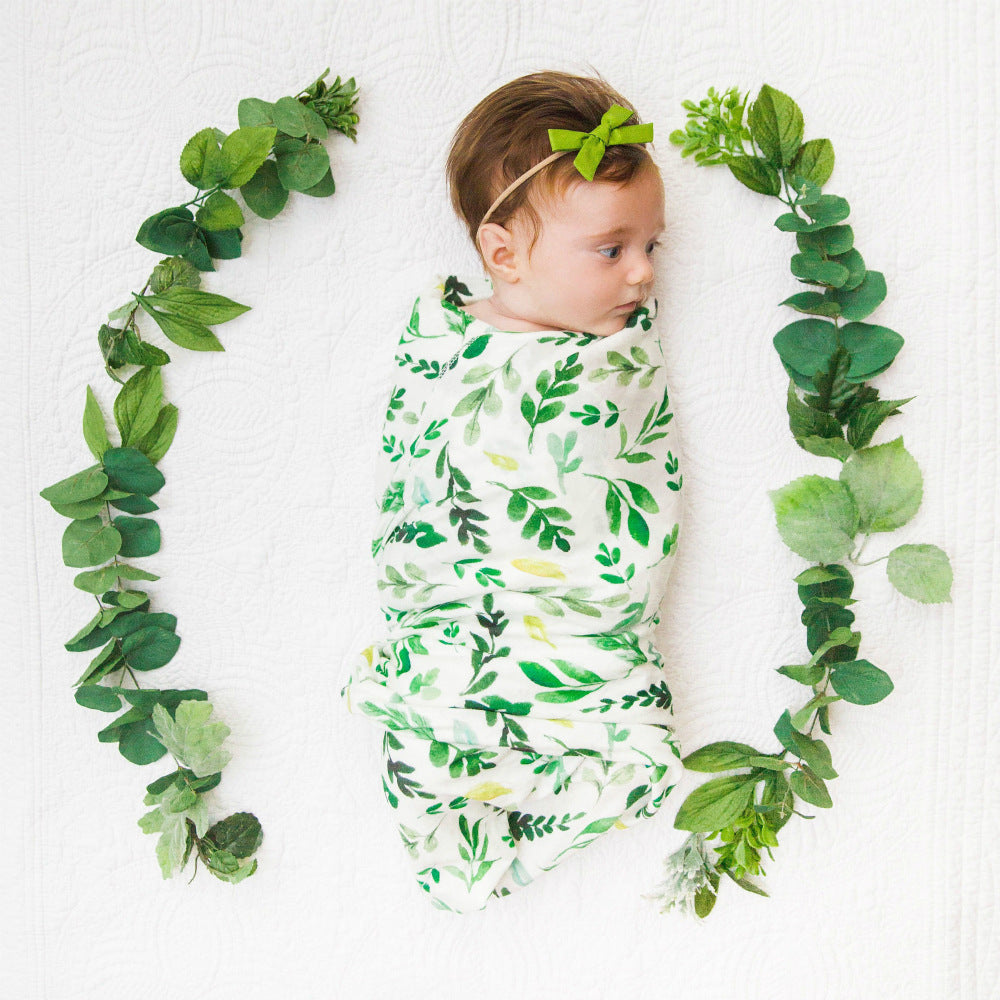 Newborn Swaddle Cloth With Rabbit-ear Knot Hairband Wrap Towel