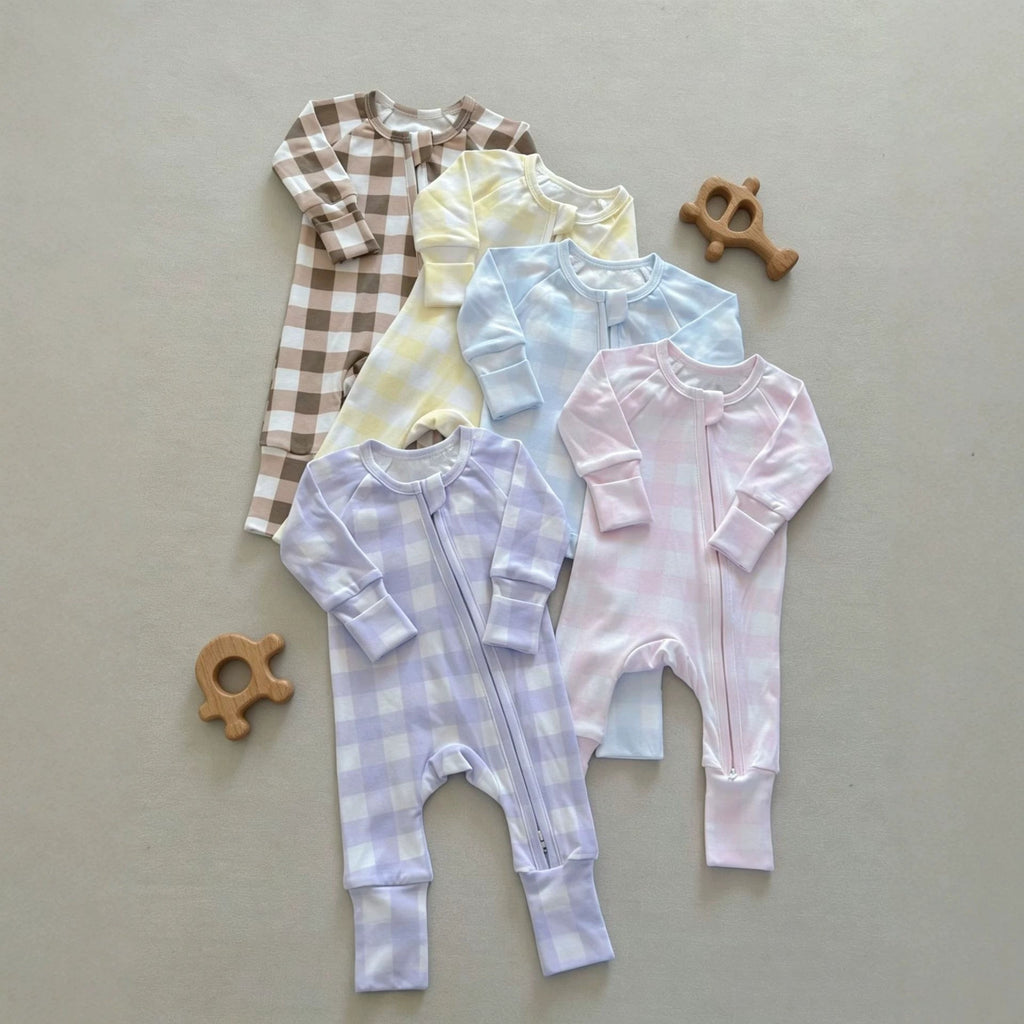 New-style Baby Plaid Onesie Romper