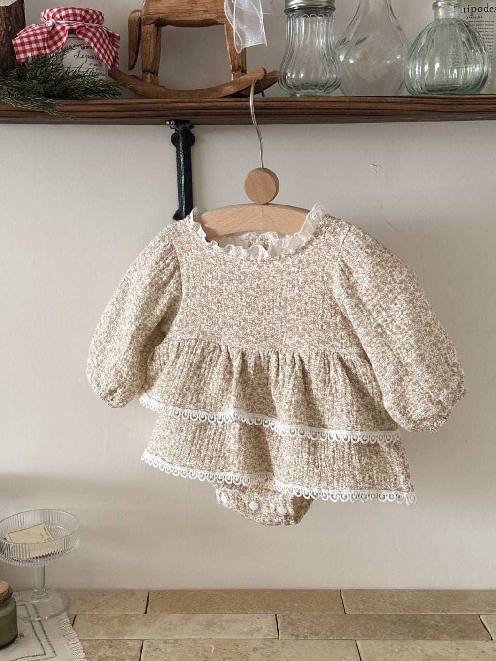 Korean-style Childrens Long-sleeved Printed Onesie