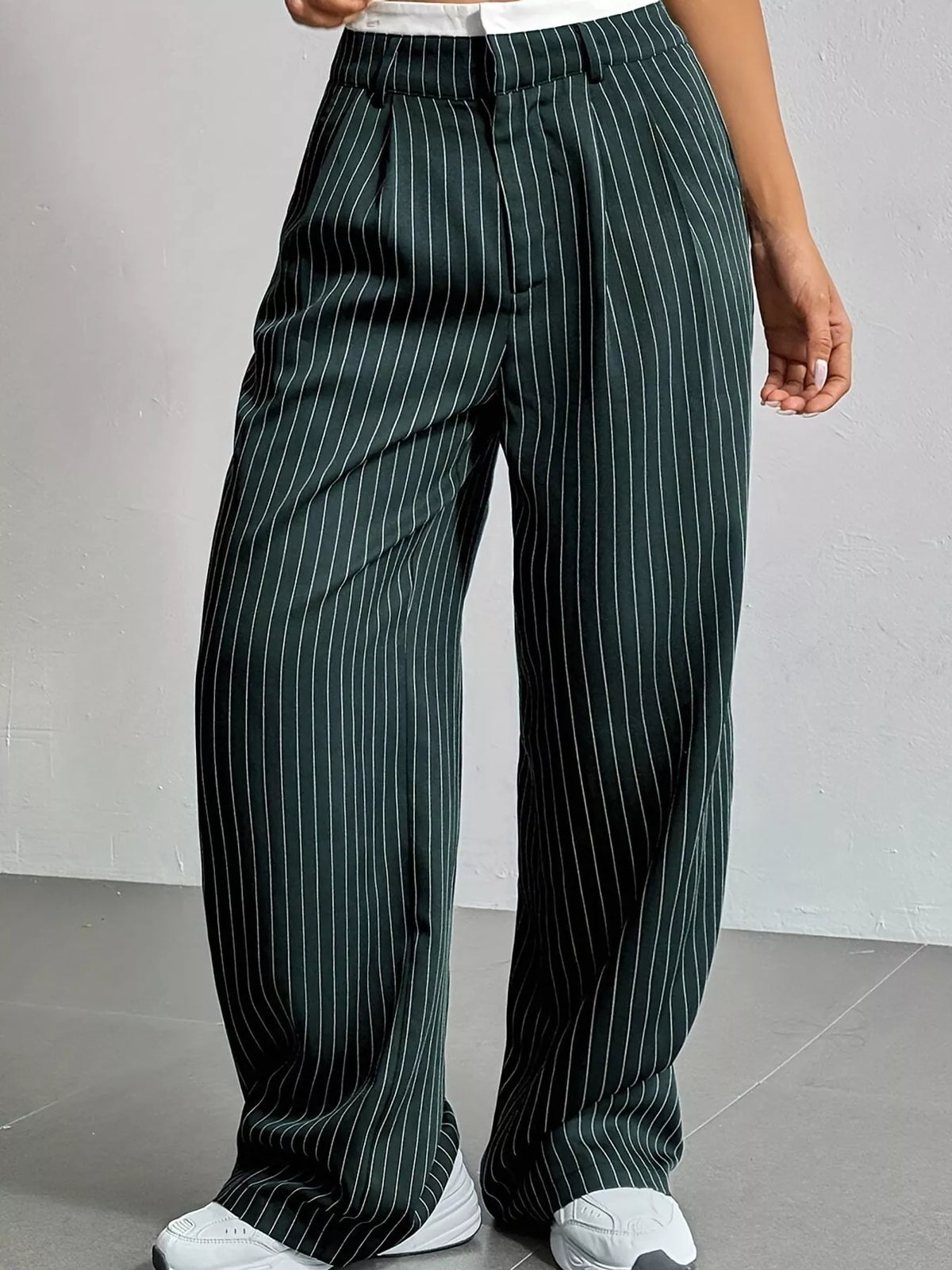 Striped Wide-Leg Pants