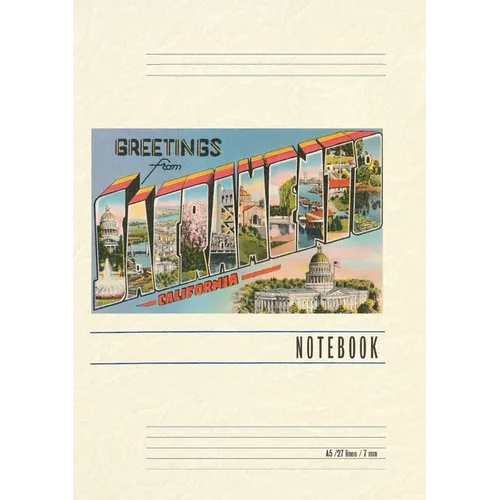 Vintage Lined Notebook Greetings from Sacramento, California - Paperback