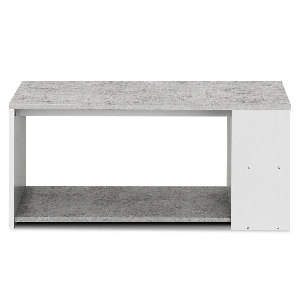 Coffee Table Sofa Side Table with Storage Shelves