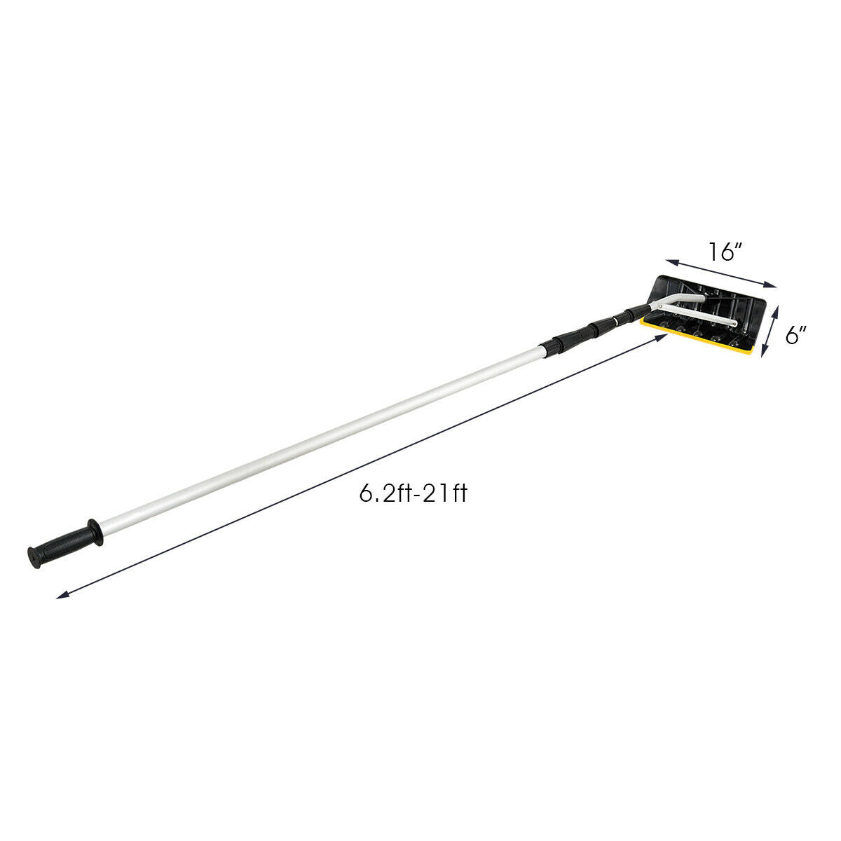 21FT Telescoping Snow Roof Rake Aluminum Tube Non-Slip Handle