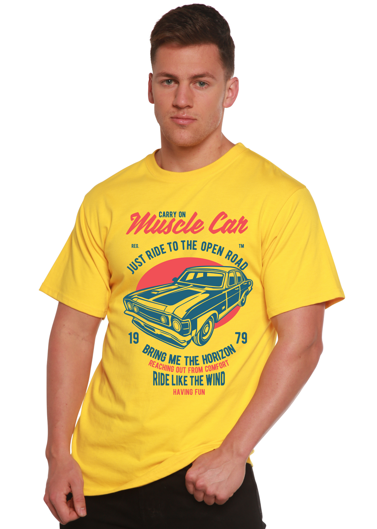 Muscle Car Spun Bamboo® Men's Bamboo Viscose/Organic Cotton Short Sleeve Graphic T-Shirt