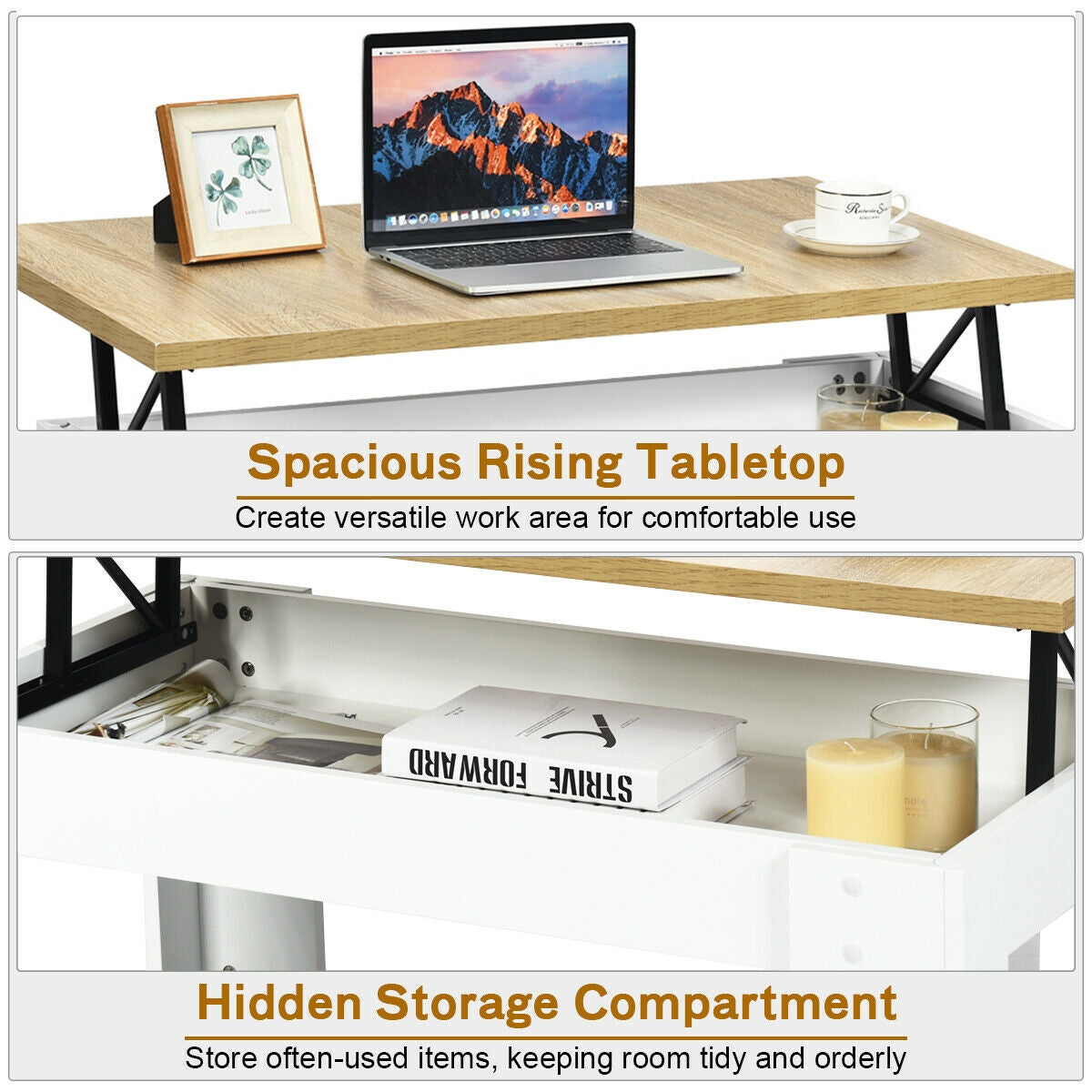 Lift Top Coffee Pop-UP Cocktail Table