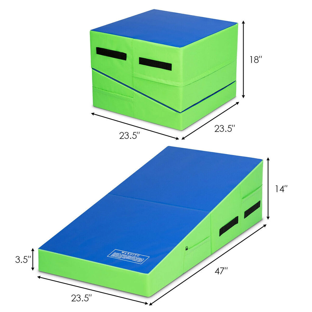 Folding Wedge Exercise Gymnastics Mat with Handles
