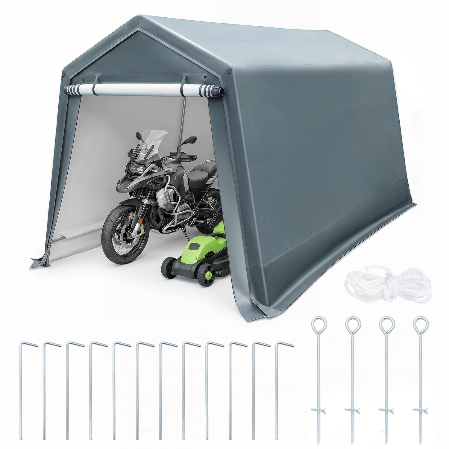 Outdoor Storage Shed 8.3 x 14 Ft with Roll-Up Zipper Door