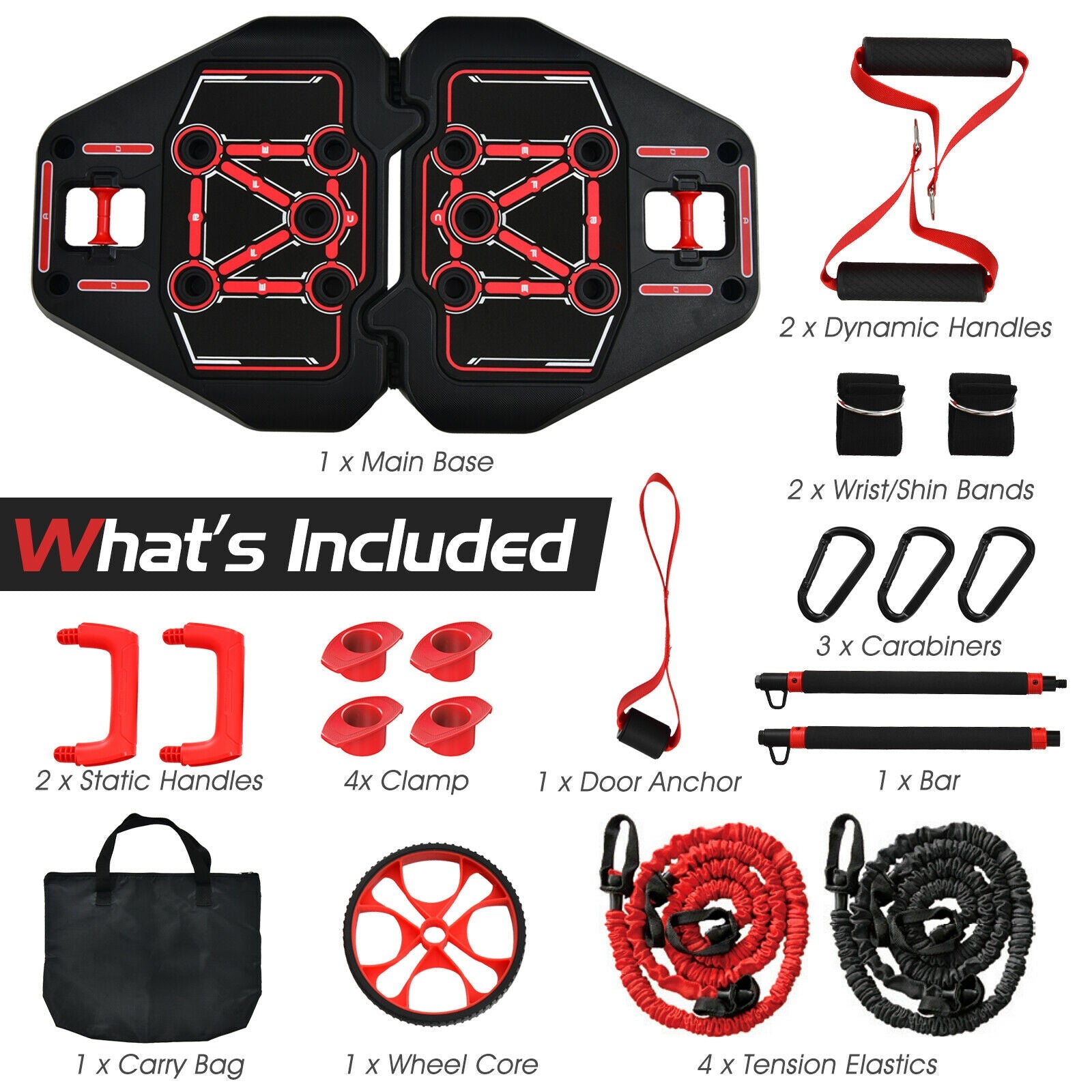All-in-one Portable Pushup Board with Bag