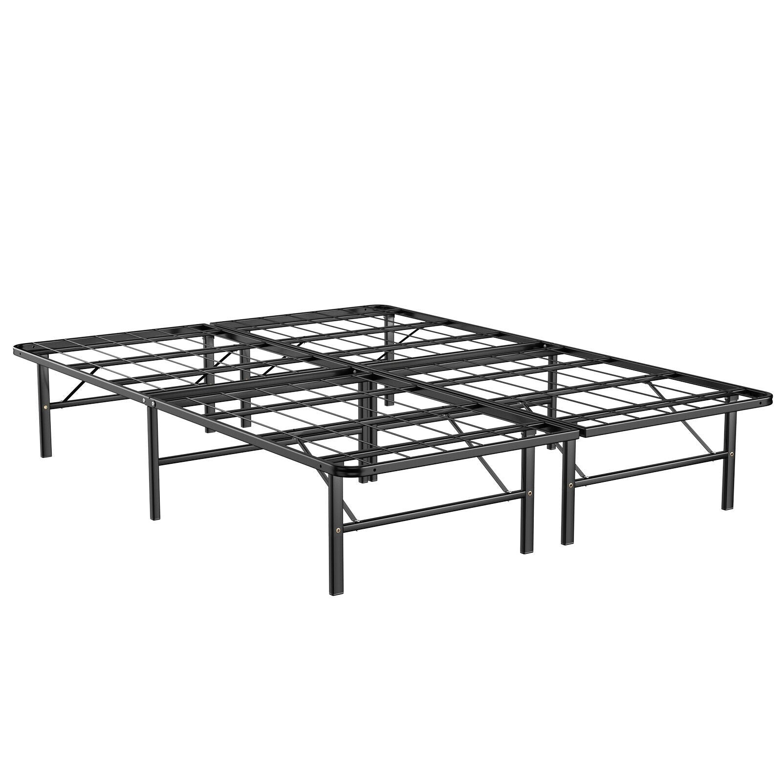 Twin/Full/Queen Size Foldable Metal Platform Bed with Tool-Free Assembly