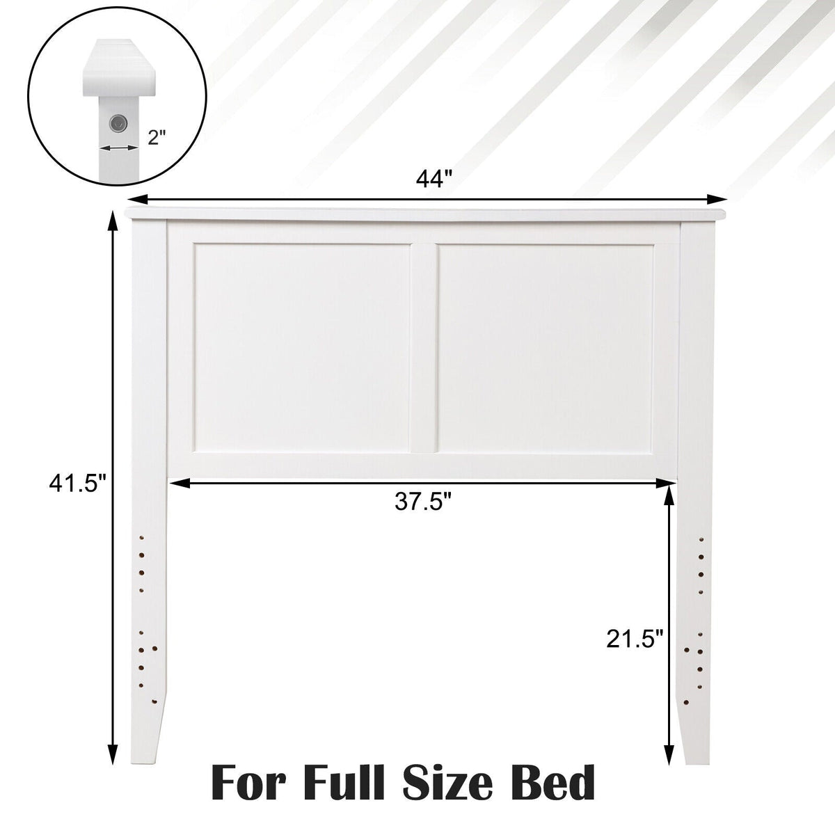 Solid Wood Flat Panel Headboard for Twin-size Bed