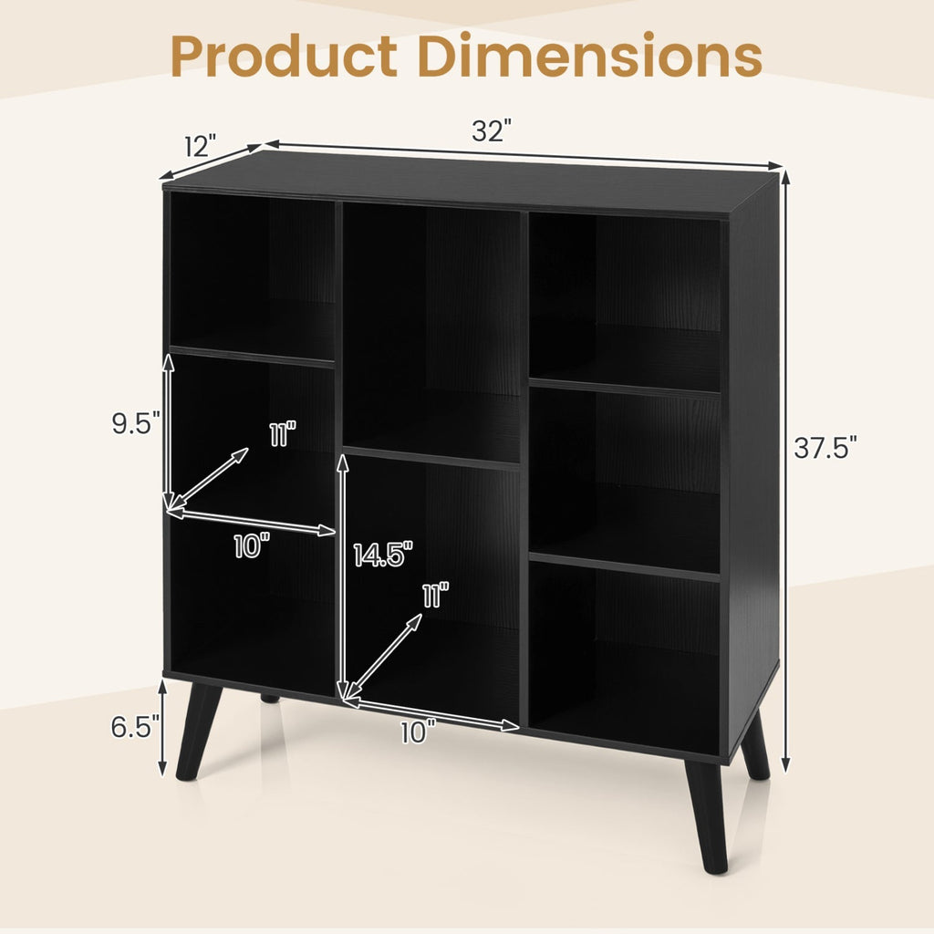 8-Cube Bookcase with Raised Support Legs