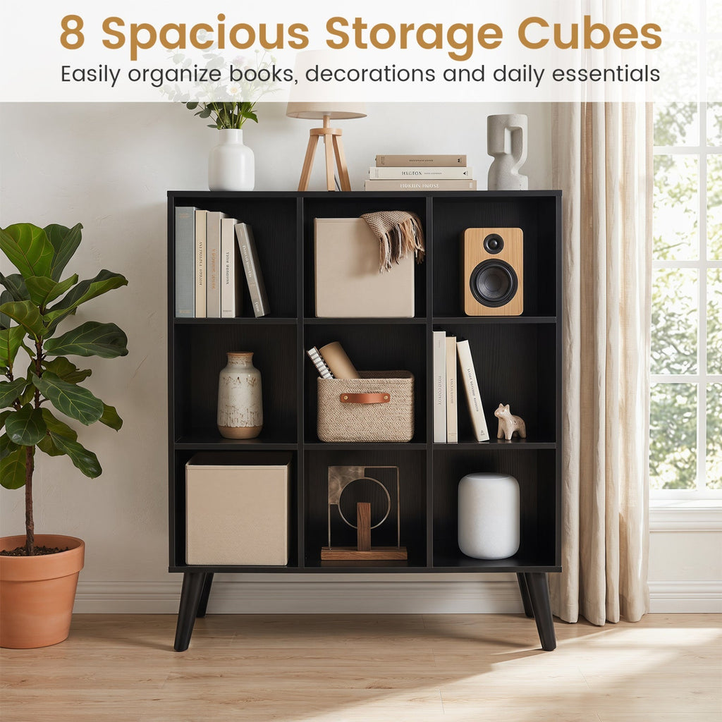 8-Cube Bookcase with Raised Support Legs