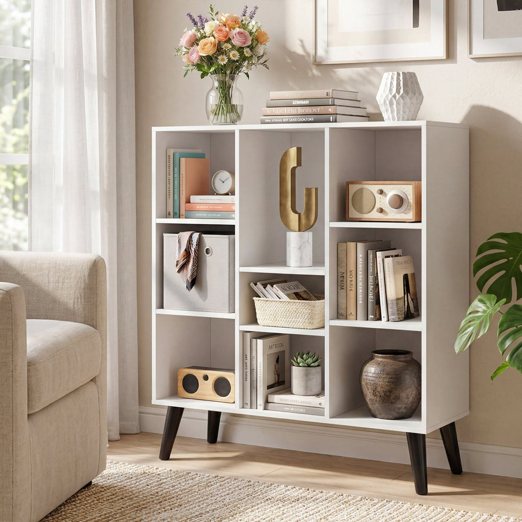 8-Cube Bookcase with Raised Support Legs