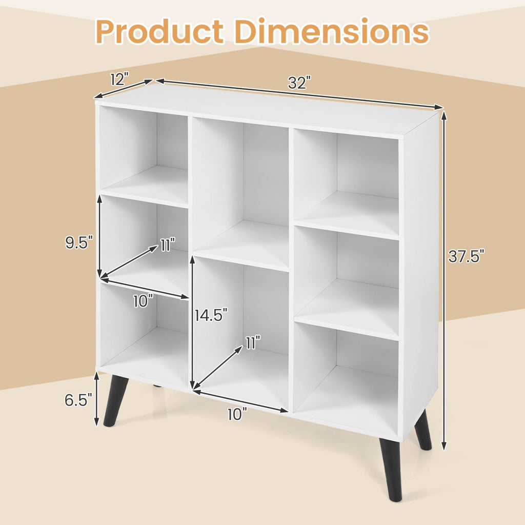 8-Cube Bookcase with Raised Support Legs