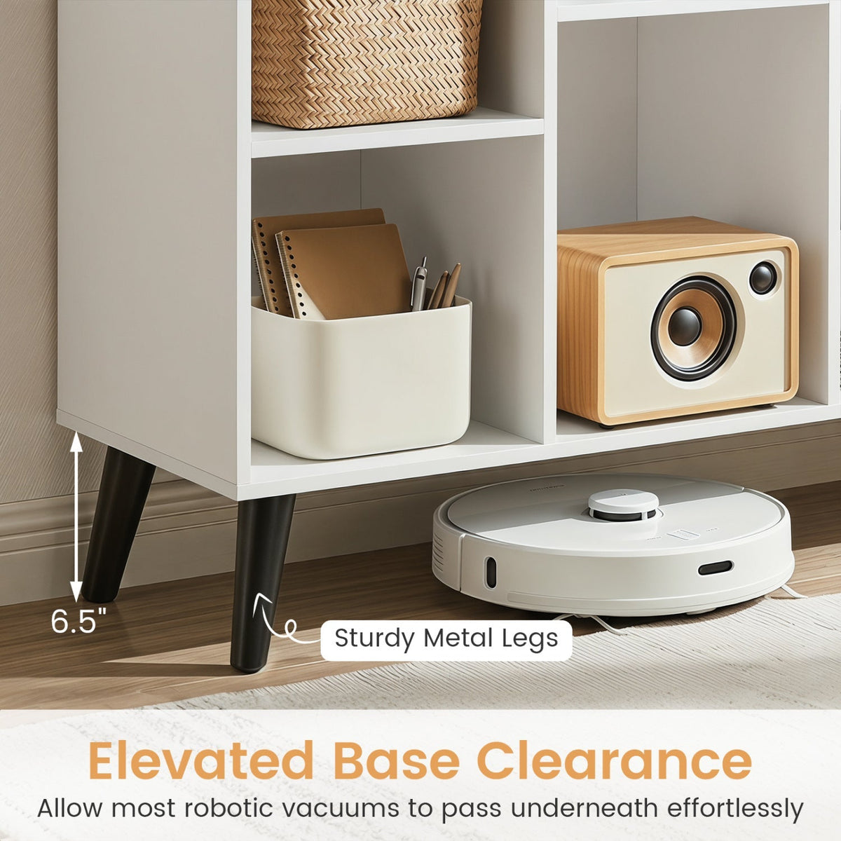 8-Cube Bookcase with Raised Support Legs