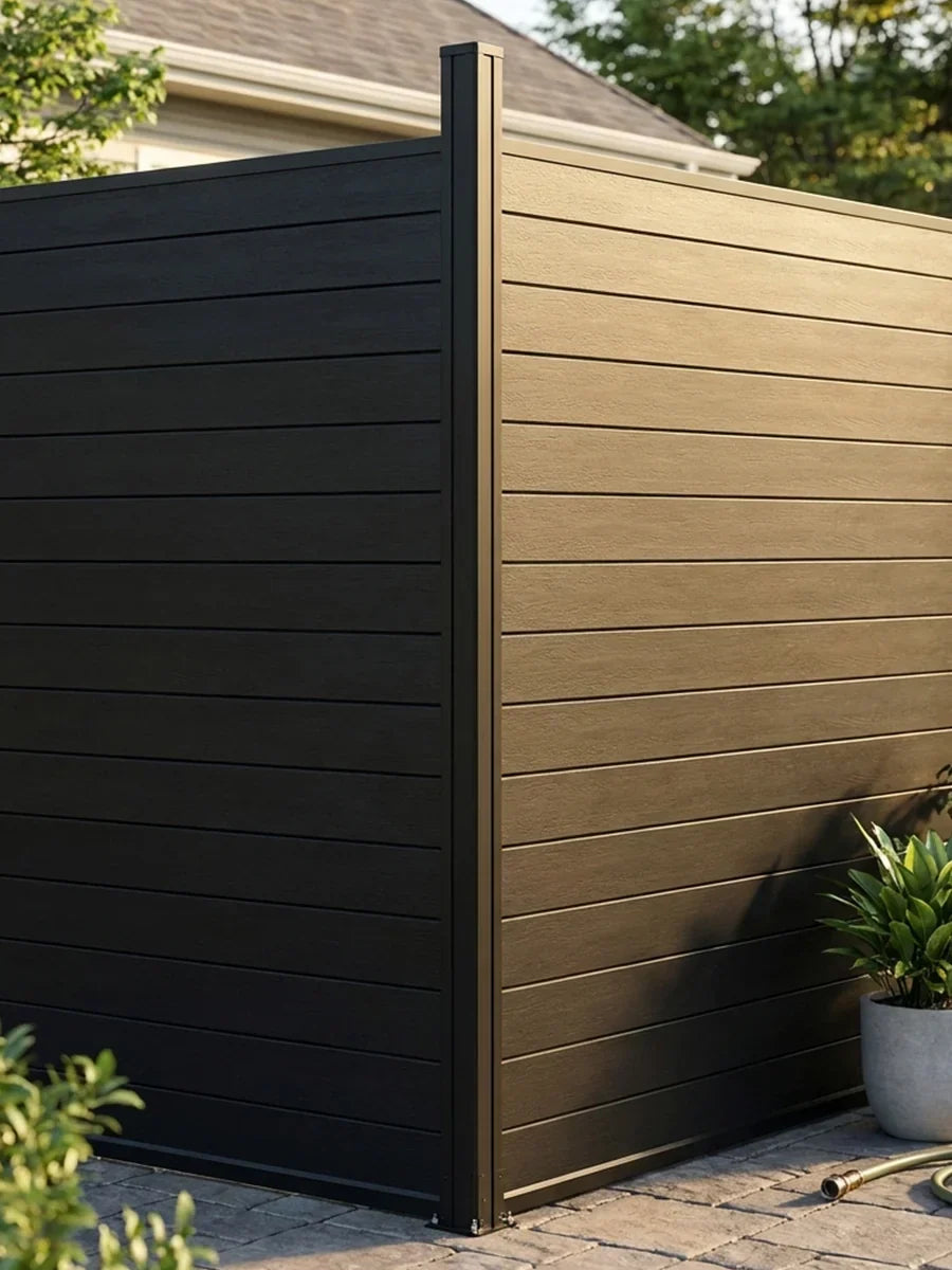 Black Aluminum Full Privacy Fence - 6ft x 6ft