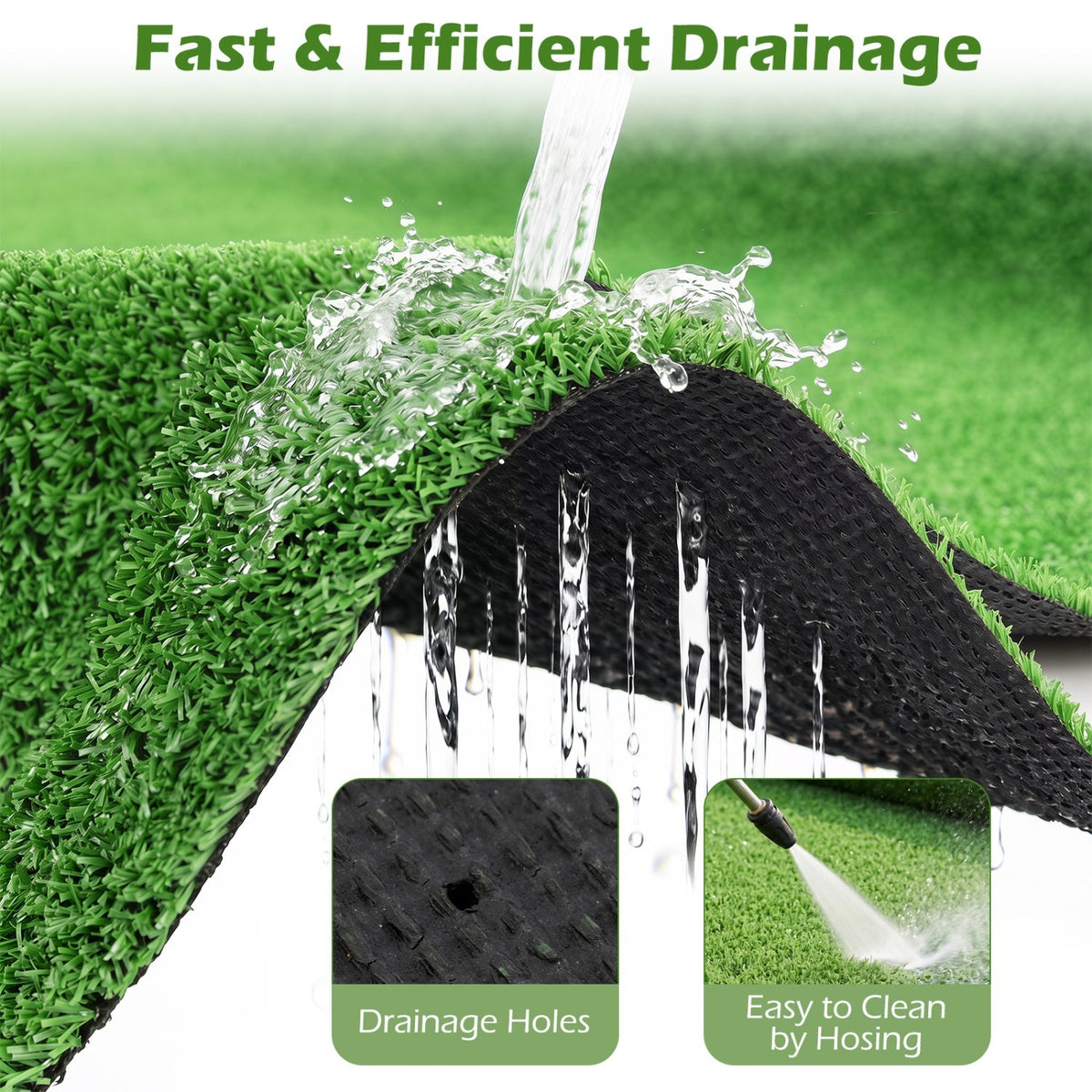 Artificial Turf Rug with 0.3 Inch Pile Height