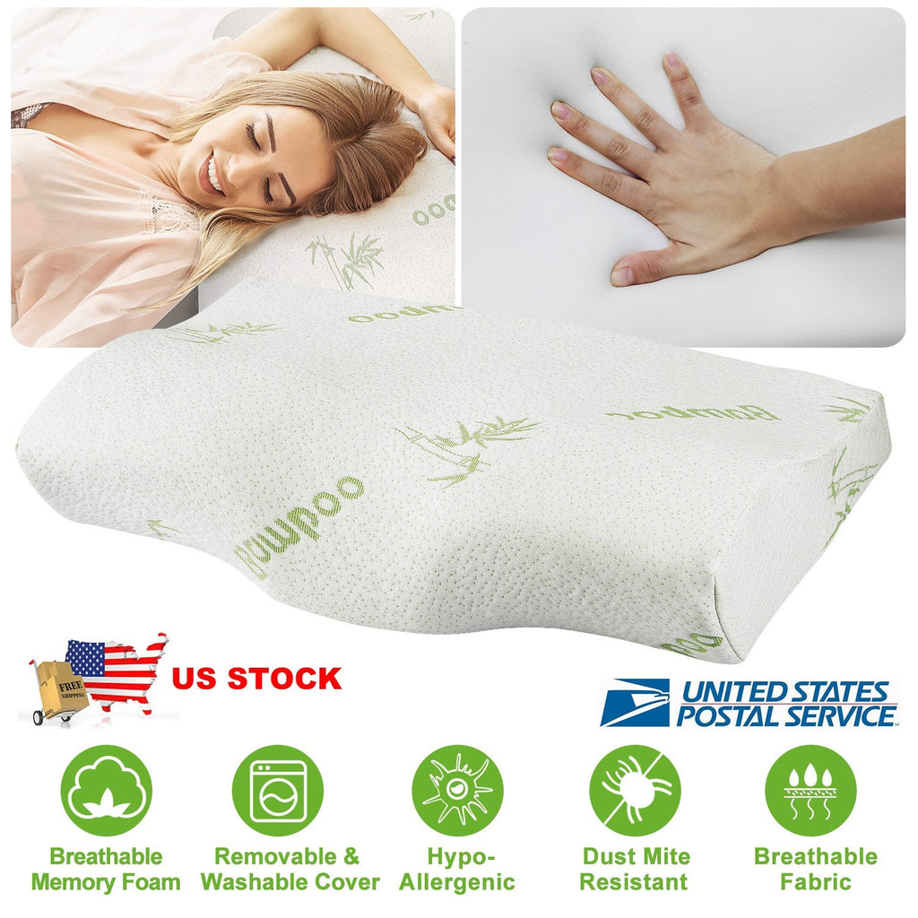 Bamboo Memory Foam Sleep Pillow with Cervical Support