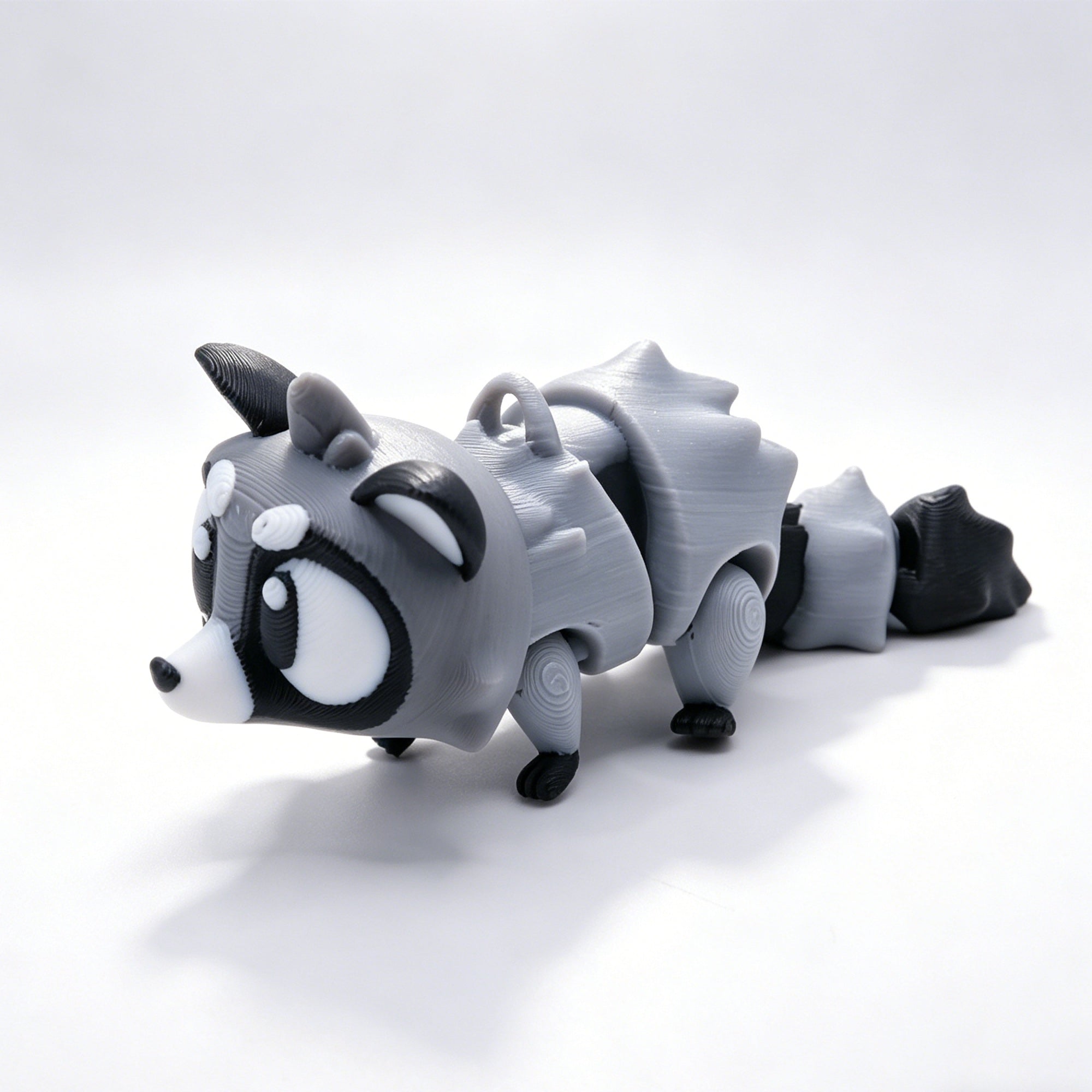 3D Printed Animal Keychain, Articulated Panda Raccoon Koala Bag Charm With Wrist Strap, Cute Portable Backpack Pendant Gift